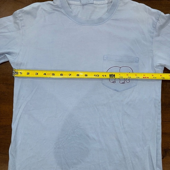Ivory Ella Long Sleeve Pocket Graphic Tee T Shirt Womens S Small Light Blue - Picture 10 of 10